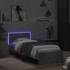 vidaXL Bed Frame without Mattress with LED Lights Concrete Grey 75x190 cm Small Single