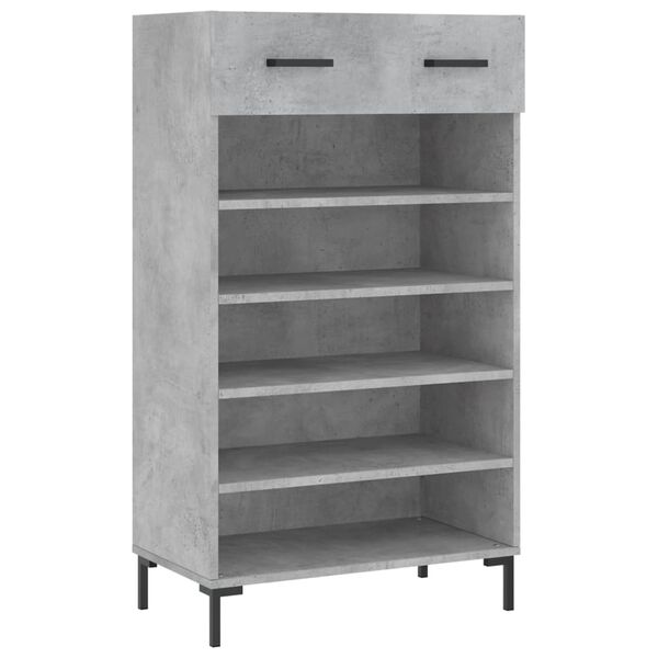 vidaXL Shoe Cabinet Concrete Grey 60x35x105 cm Engineered Wood