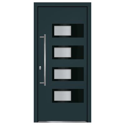 vidaXL Front Door Anthracite 100x210 cm Aluminium and PVC