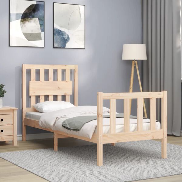 vidaXL Bed Frame without Mattress Small Single Solid Wood Pine