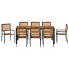 vidaXL Garden Dining Set 9 pcs Black and Brown Poly Rattan