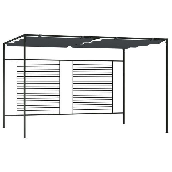 vidaXL Gazebo with Retractable Roof 4x3x2.3 m Anthracite 180 g/m&sup2;