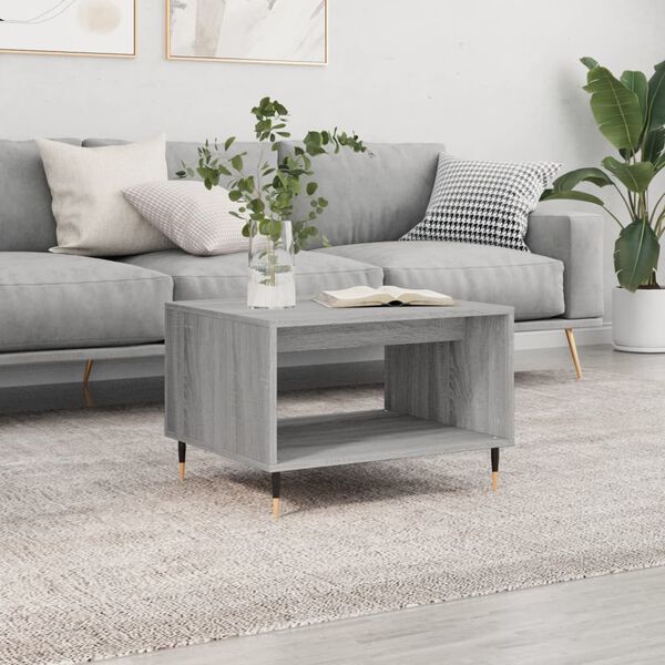 vidaXL Coffee Table Grey Sonoma 60x50x40 cm Engineered Wood