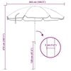 vidaXL Beach Parasol Blue 263 x 263 x 272 cm Polyester and Metal