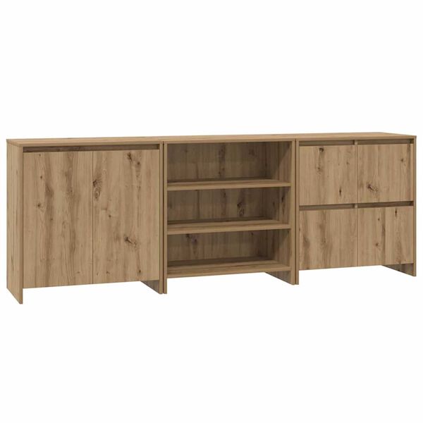vidaXL Sideboard 3 pcs Artisan Oak 70 x 41 x 75 cm Engineered Wood