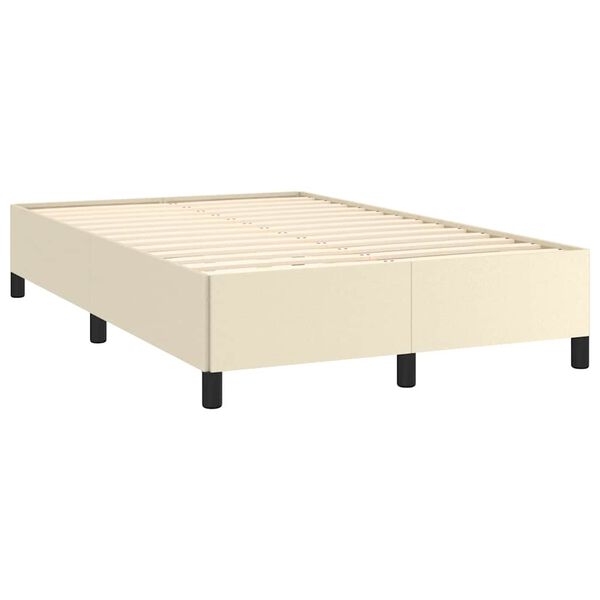 vidaXL Bed Frame without Mattress Cream 120x190 cm Small Double Faux Leather