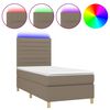 vidaXL Box Spring Bed with Mattress&LED Taupe 90x200 cm Fabric