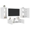vidaXL 3 Piece TV Wall Cabinets with LED Lights White