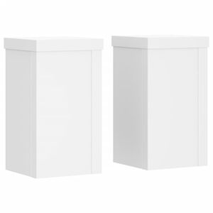 vidaXL Plant Stand 2 pcs White 10 x 10 x 18 cm Engineered Wood