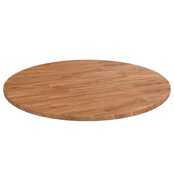 vidaXL Round Table Top Light Brown &Oslash;80x1.5 cm Treated Solid Wood Oak