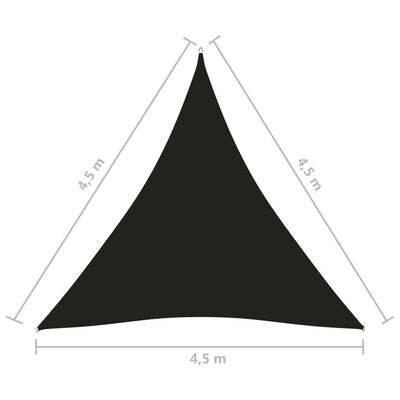 vidaXL Sunshade Sail Oxford Fabric Triangular 4.5x4.5x4.5 m Black