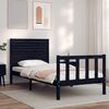 vidaXL Bed Frame without Mattress Black Small Single Solid Wood Pine