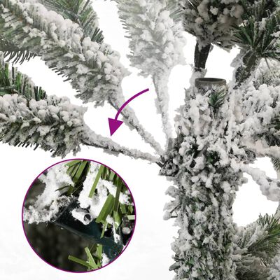 vidaXL Artificial Hinged Christmas Tree 300 LEDs & Flocked Snow 240 cm