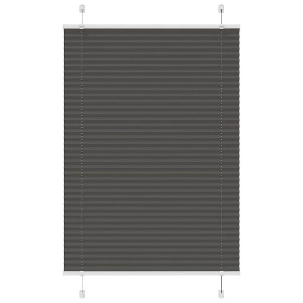 vidaXL Pleated Blind Black 90x100 cm Fabric Width 89.4 cm Polyester