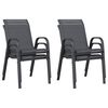 vidaXL Stackable Garden Chairs 4 pcs Grey Textilene Fabric