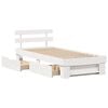 vidaXL Bed Frame with Headboard White 100 x 200 cm Solid Pine Wood