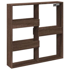 vidaXL Wall Cabinet Brown Oak 80x15x80 cm Engineered Wood