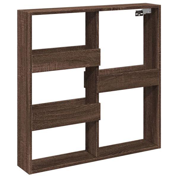 vidaXL Wall Cabinet Brown Oak 80x15x80 cm Engineered Wood