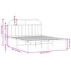 vidaXL Metal Bed Frame without Mattress with Headboard Black 140x200cm