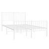 vidaXL Metal Bed Frame without Mattress with Footboard White 120x190cm