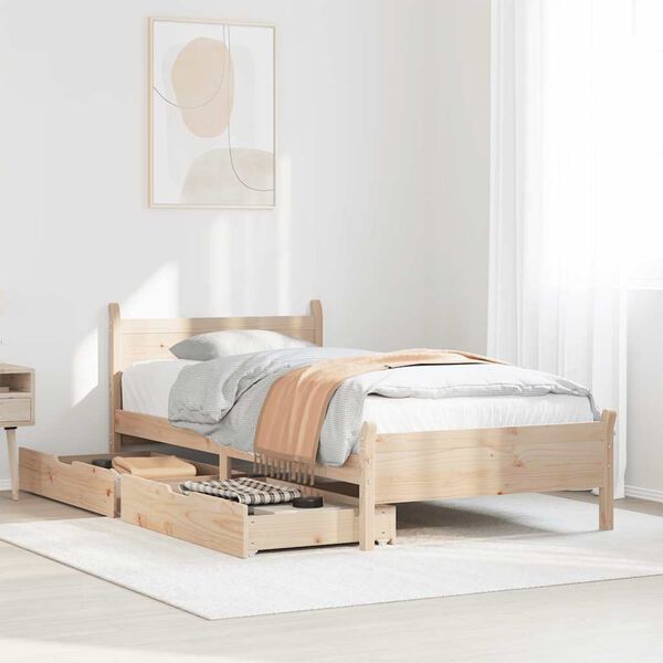 vidaXL Bed Frame without Mattress 90x200 cm Solid Wood Pine