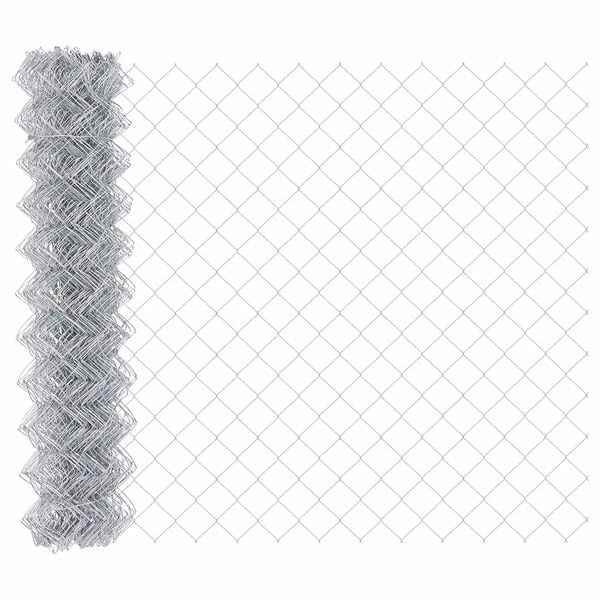 vidaXL Chain Link Fence Silver 25 x 1.2 m Galvanised steel