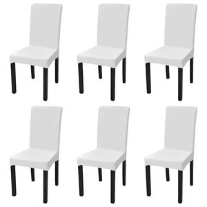 vidaXL Cover | Set of 6 | White | 90% Polyester, 10% Elastane | Universal fit