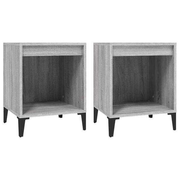 vidaXL Bedside Cabinets 2 pcs Grey Sonoma 40x35x50 cm