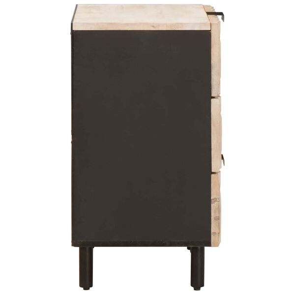 vidaXL Bedside Cabinet White 50 x 33 x 62 cm Solid Mango Wood