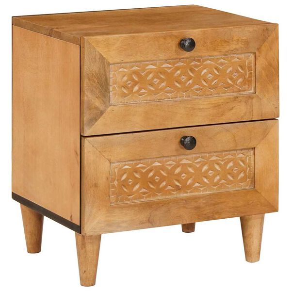 vidaXL Bedside Cabinet with Drawer 2 pcs Light Brown 40 x 33 x 46 cm