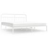 vidaXL Metal Bed Frame without Mattress with Headboard White 193x203cm