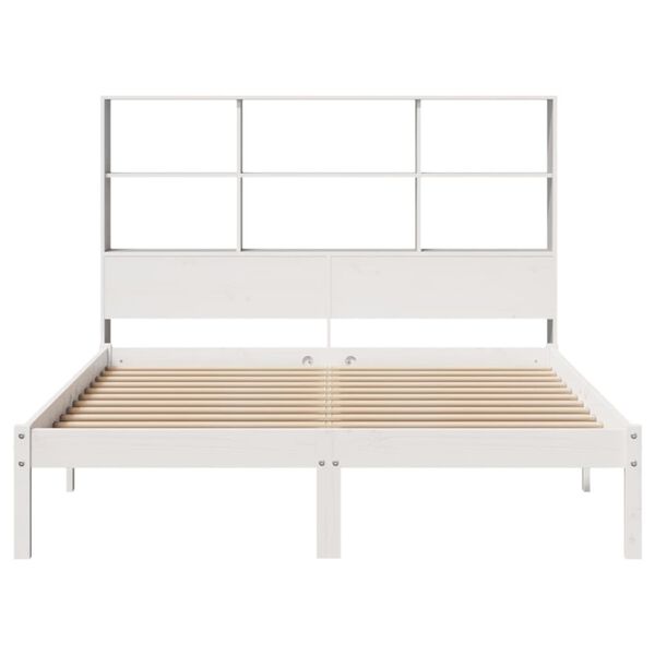 vidaXL Bookcase Bed without Mattress White 160x200 cm Solid Wood Pine