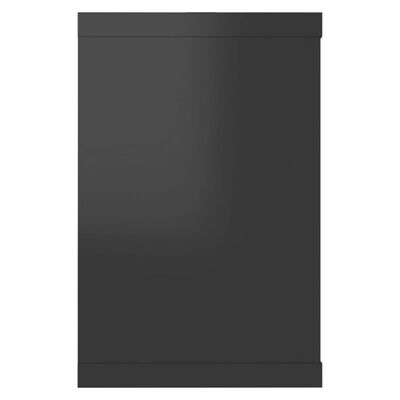 vidaXL Wall Cube Shelf 2 pcs High Gloss Black 60x15x23 cm Engineered Wood