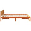 vidaXL Bed Frame with Headboard Wax Brown 120 x 200 cm Solid Pine Wood