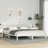 vidaXL Bed Frame with Headboard White 200 x 200 cm Solid Pine Wood