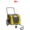 vidaXL Pet Bike Trailer Yellow and Grey Oxford Fabric and Iron