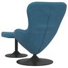 vidaXL Egg Chair with Footstool Blue 63 x 73 x 90 cm Velvet