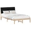 vidaXL Bed Frame with Upholstered Headboard Brown 120 x 190 cm