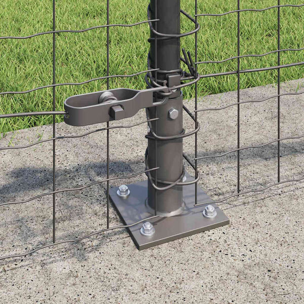 vidaXL Fence Post 13 pcs Grey Steel