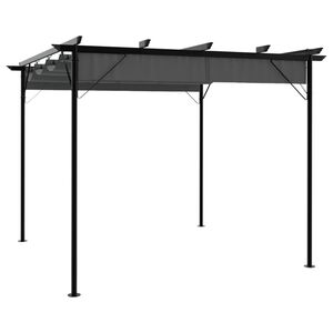 vidaXL Pergola with Retractable Roof Anthracite 3x3 m Steel 180 g/m²