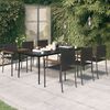 vidaXL 7 Piece Garden Dining Set Black