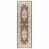 vidaXL Runner Rug FLORNES Woven Taupe Pattern 67 x 200 cm PP 7 mm