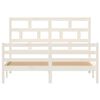 vidaXL Bed Frame without Mattress White Solid Wood King Size