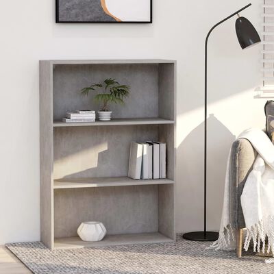 vidaXL 3-Tier Book Cabinet Concrete Grey 80x30x114 cm Engineered Wood