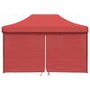 vidaXL Foldable Party Tent Pop-Up with 4 Sidewalls Burgundy
