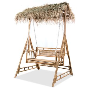 vidaXL Swing Chair | Brown | Bamboo | 202 cm x 135 cm x 99 cm | Durable