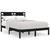 vidaXL Bed Frame without Mattress Black 140x190 cm Solid Wood Pine