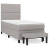 vidaXL Box Spring Bed with Mattress Light Grey 90x200 cm Fabric