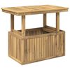 vidaXL Garden Coffee Table Solid Acacia Wood Height Adjustable White