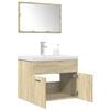 vidaXL 3 Piece Bathroom Furniture Set Sonoma Oak Engineered Wood